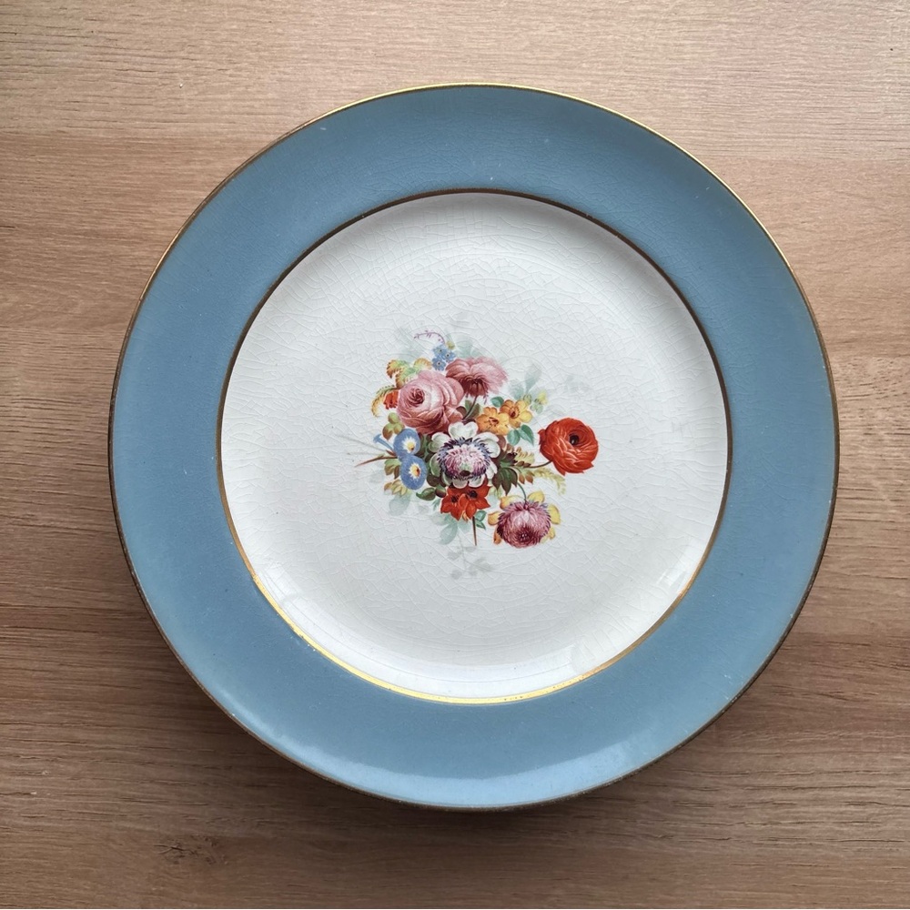 🏡 Johnson Bros / Ovington Bros Floral China Plate with Gold Trim Set of 10